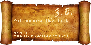 Zelmanovics Bálint névjegykártya